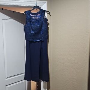 VENUS Navy Blue Lace Wedding Dress